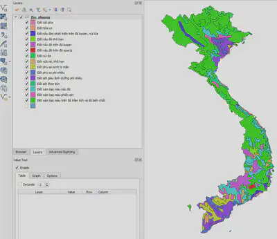 Dữ liệu thổ nhưỡng Việt Nam sau khi tải về và trình bày bản đồ