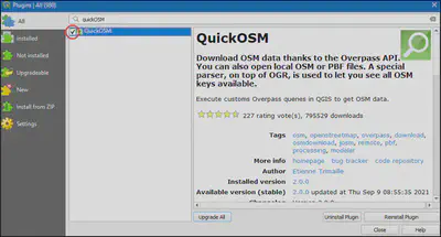 Cài đặt QuickOSM