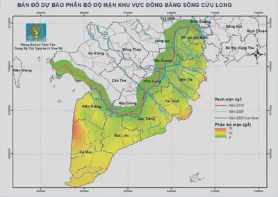 Bản đồ dự báo phân bố độ mặn khu vực ĐBSCL tháng 5/2020, nguồn: [link](https://tnmttravinh.gov.vn/xem/xam-nhap-man-tai-dong-bang-song-cuu-long-nhung-ngay-dau-thang-52020)