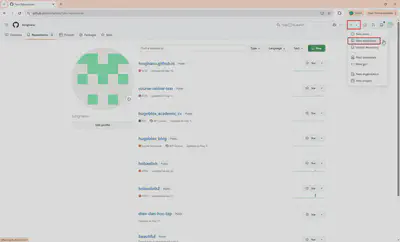 Tạo repository mới