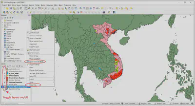 Bật tắt các lớp ở Layers Panel