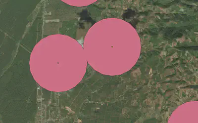 Kết quả tạo buffer với dissolve result
