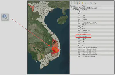 Tỉnh Dak Lak nơi chứa nhiều đập thủy điện, được chọn để thiết kế bản đồ inset
