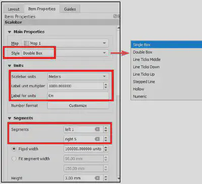 Item Properties của Thước tỷ lệ